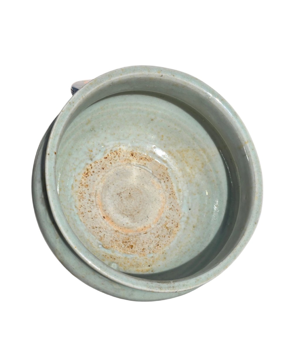 A Rare Chinese Pale Blue-Glazed Porcelain Archaistic Tripod Censer Early Ming Dynasty, 15th Century (Circa 1400–1480) View XI