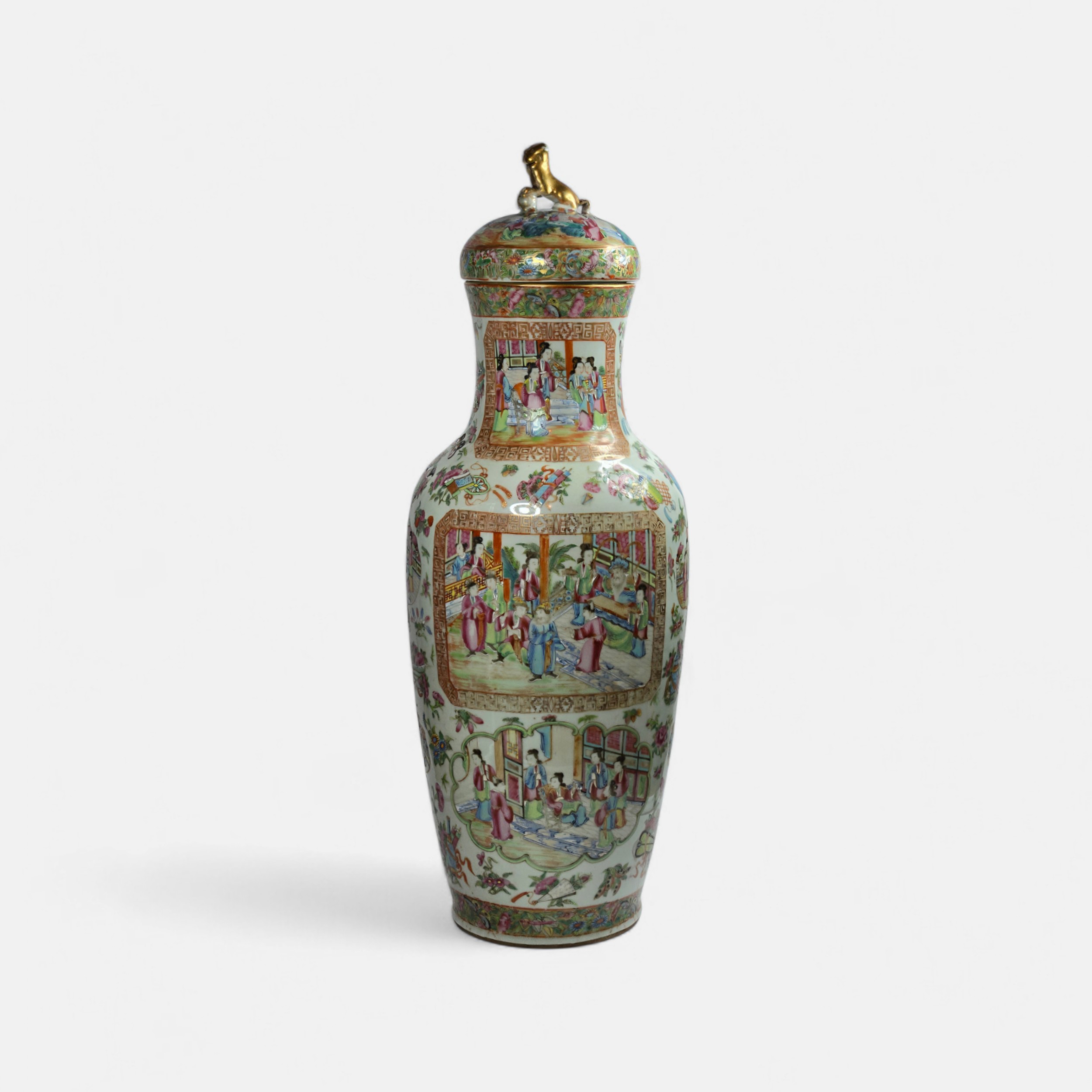 MONUMENTAL 19TH CENTURY CANTONESE 'ROSE MANDARIN' BALUSTER ... 4