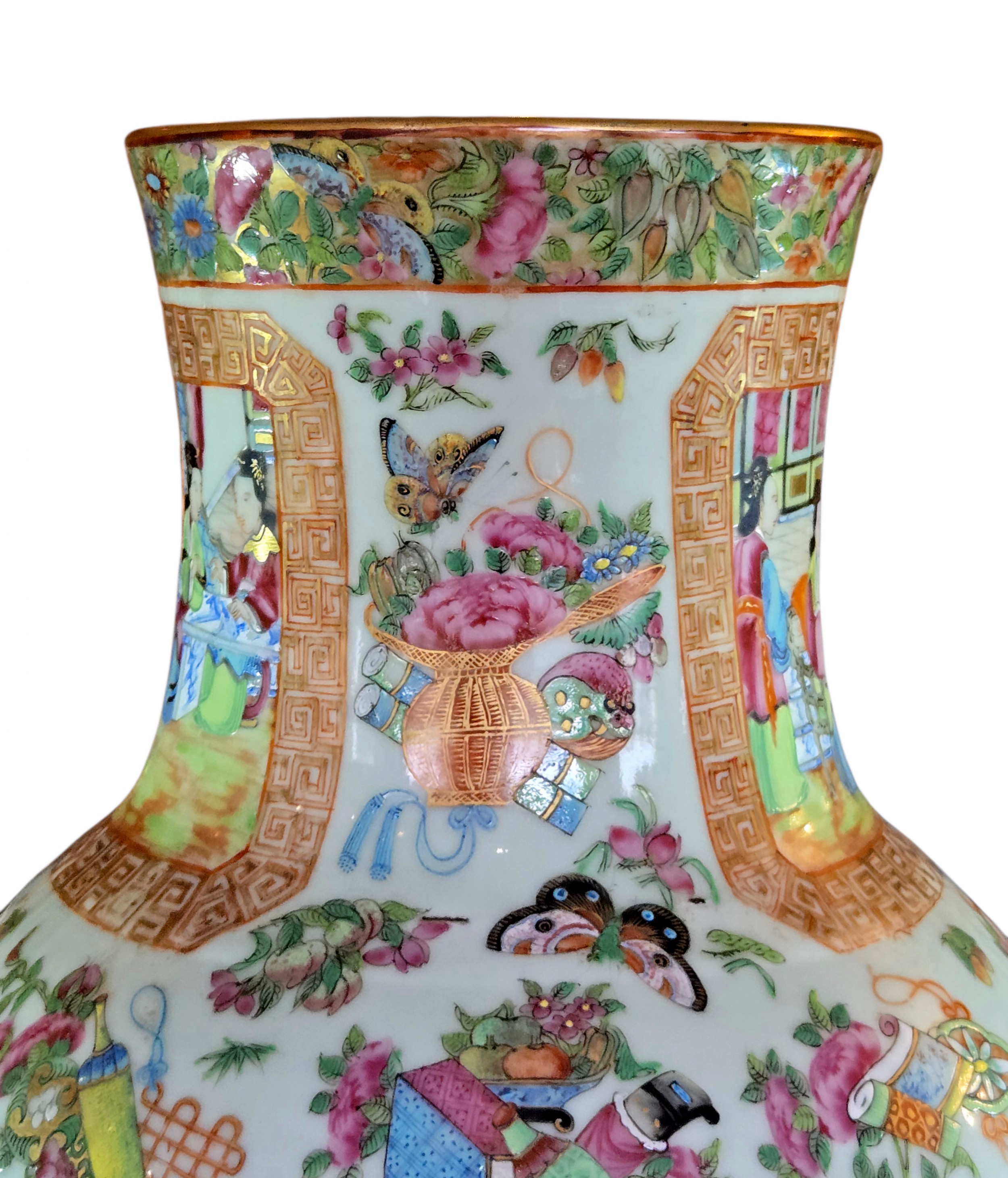 MONUMENTAL 19TH CENTURY CANTONESE 'ROSE MANDARIN' BALUSTER ... 5