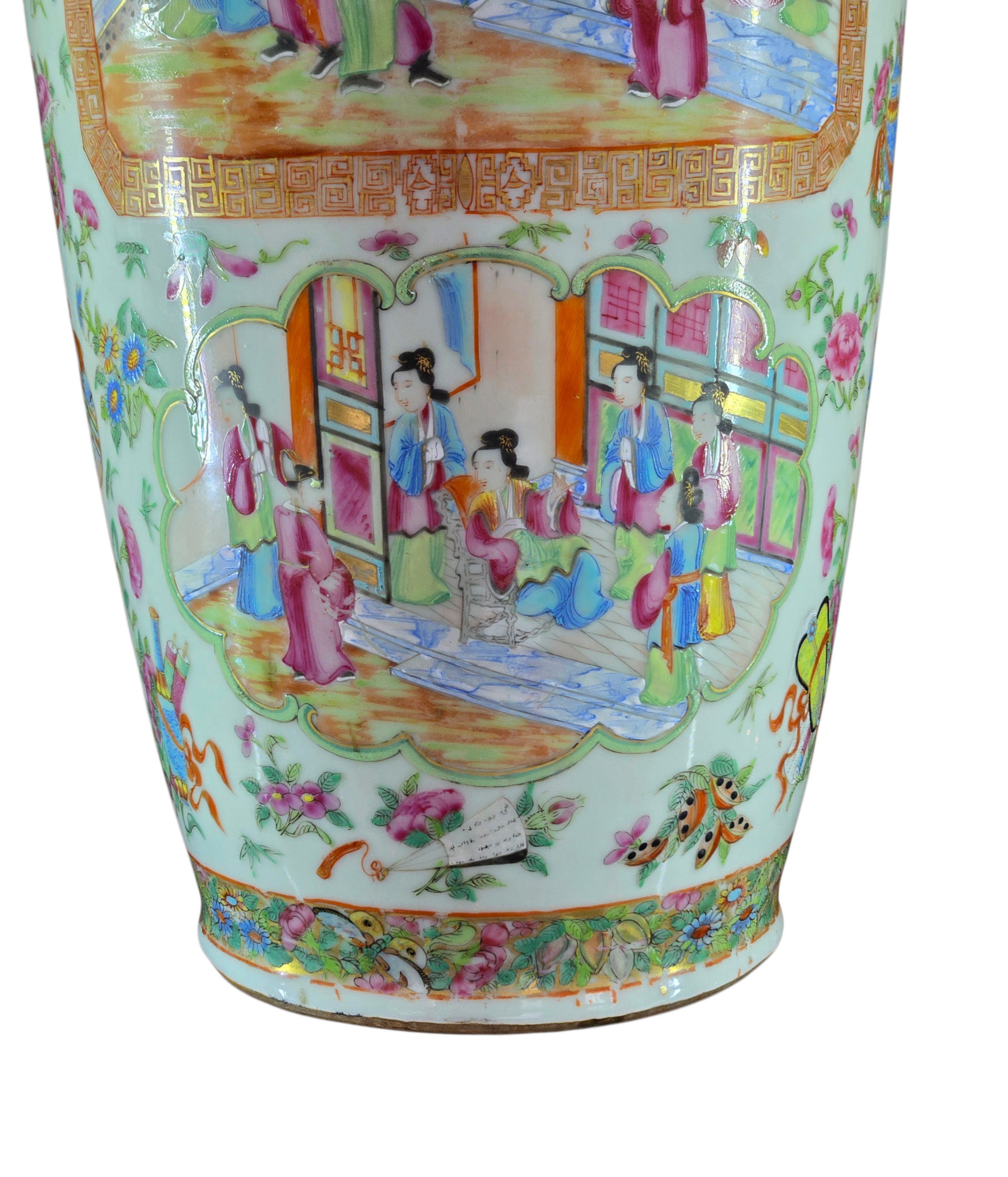MONUMENTAL 19TH CENTURY CANTONESE 'ROSE MANDARIN' BALUSTER ... 7
