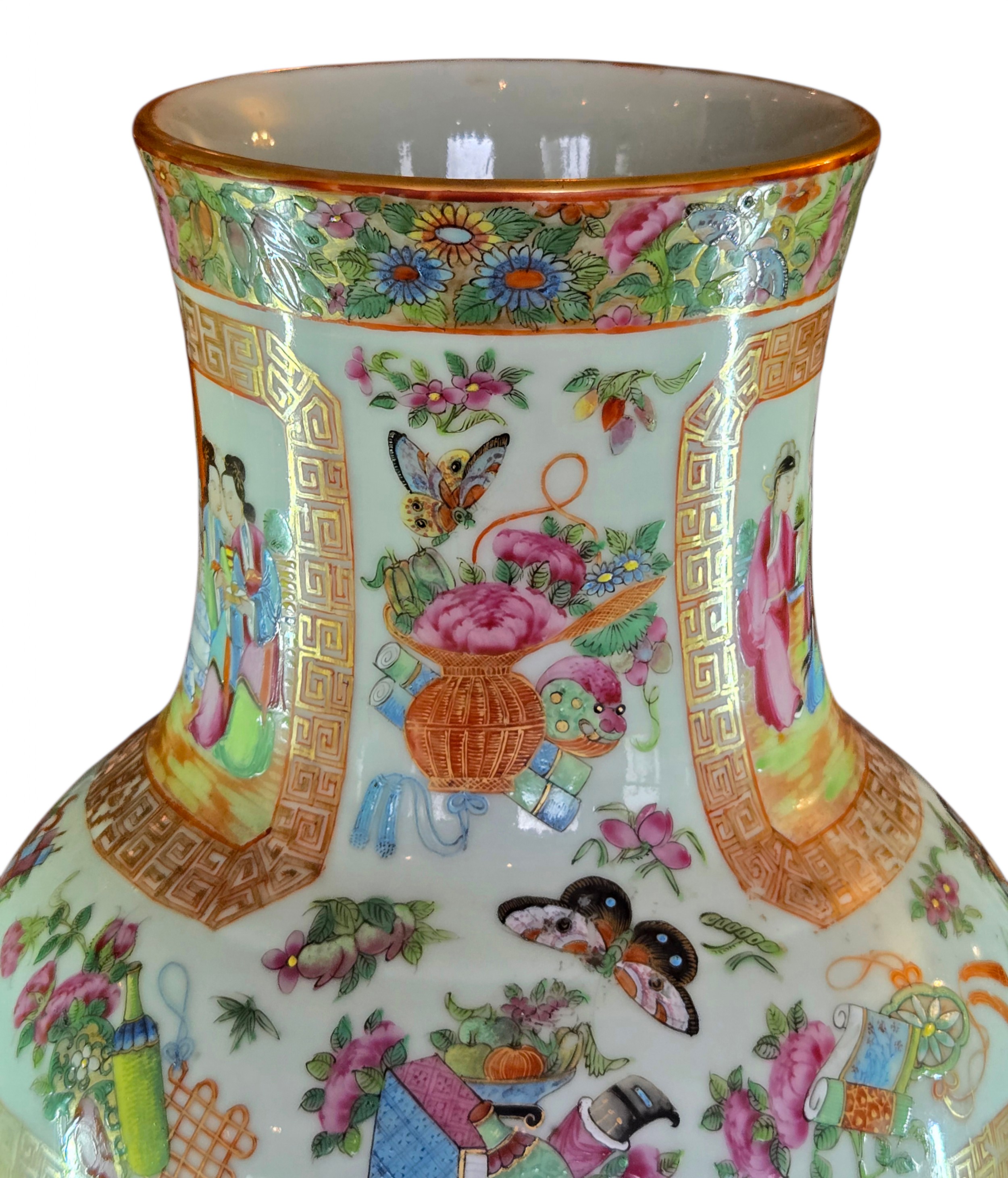 MONUMENTAL 19TH CENTURY CANTONESE 'ROSE MANDARIN' BALUSTER ... 10