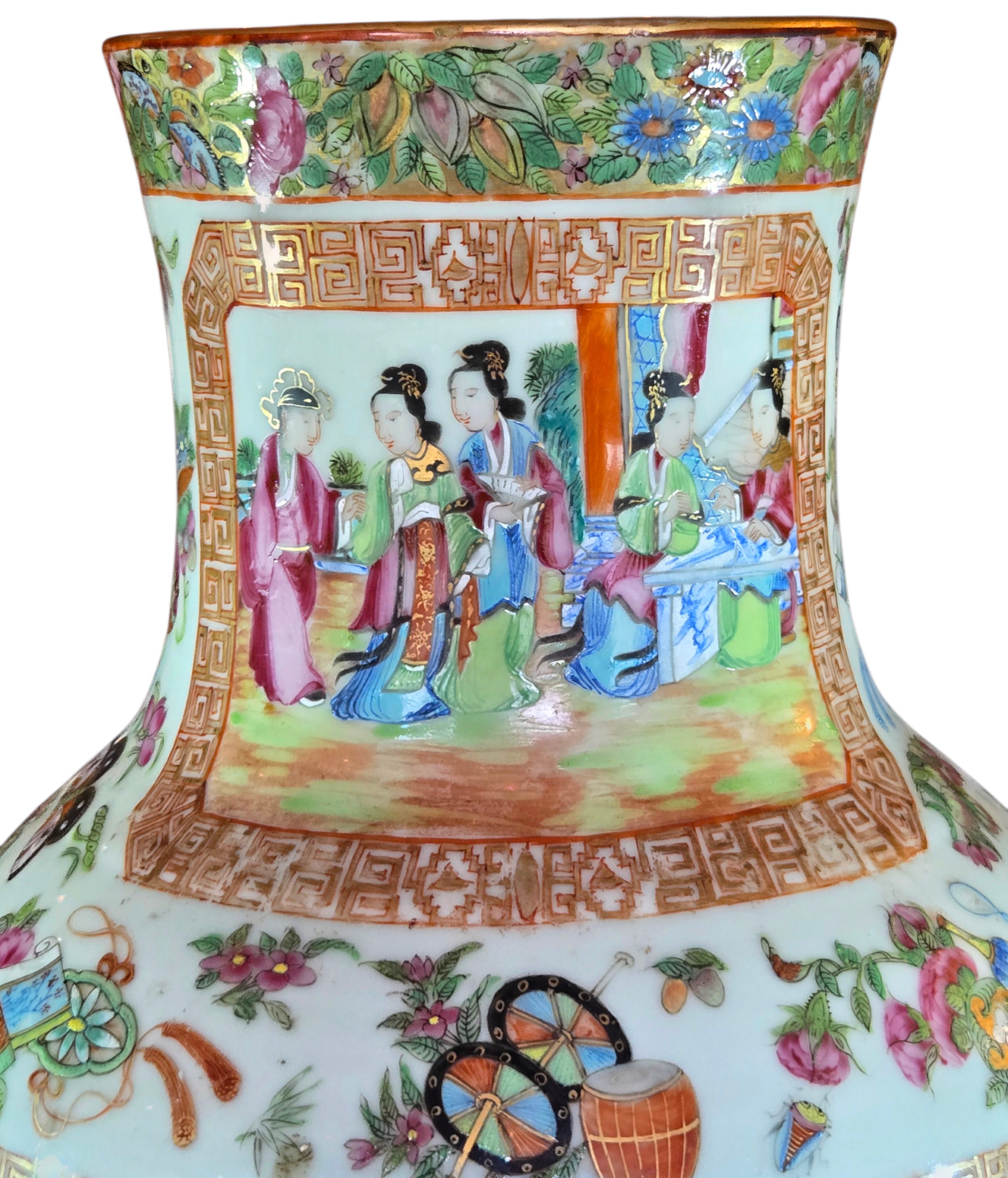 MONUMENTAL 19TH CENTURY CANTONESE 'ROSE MANDARIN' BALUSTER ... 12