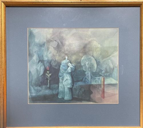 SURREALIST PAINTING BY HAROLD HITCHCOCK 20TH CENTURY - ADDITIONAL PHOTO 1