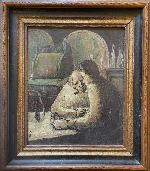 wpa era impressionist oil painting by philip krevoruck - CATEGORY: ANTIQUE ART - DATED 1940