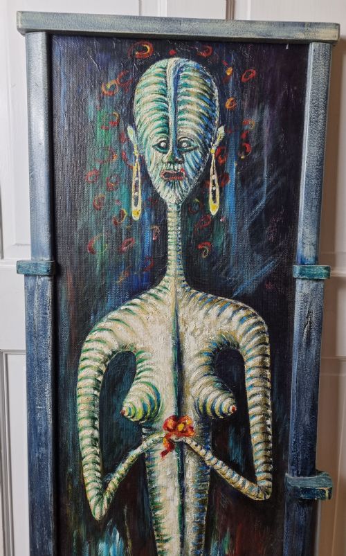 ART DECO SURREALIST OIL PAINTING BY HUGO GNAM 20TH CENTURY - ADDITIONAL PHOTO 1