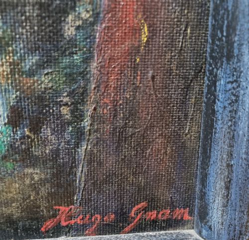 ART DECO SURREALIST OIL PAINTING BY HUGO GNAM 20TH CENTURY - ADDITIONAL PHOTO 2