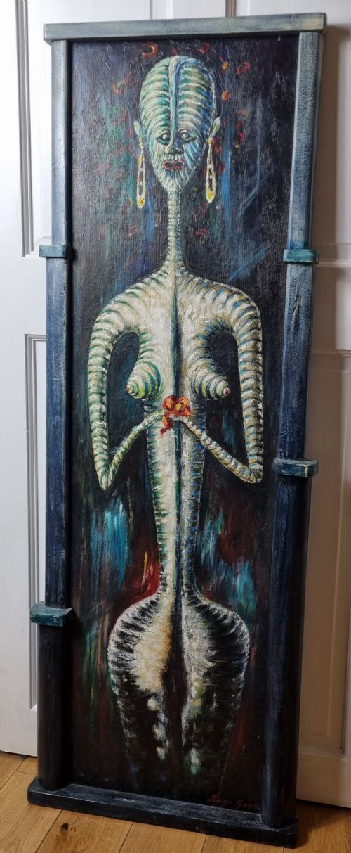 ART DECO SURREALIST OIL PAINTING BY HUGO GNAM 20TH CENTURY - ADDITIONAL PHOTO 3