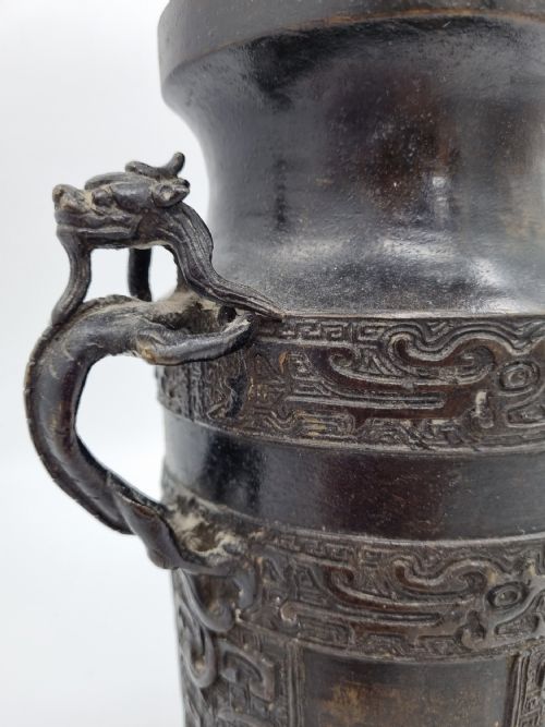 ORIENTAL MING DYNASTY BRONZE VASE - ADDITIONAL PHOTO 5