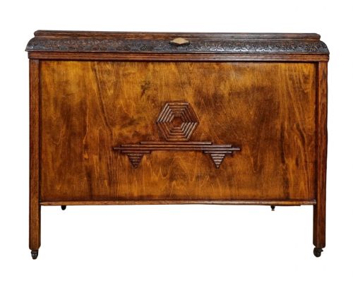 ART DECO WALNUT STORAGE CHEST C 1930 - ADDITIONAL PHOTO 2