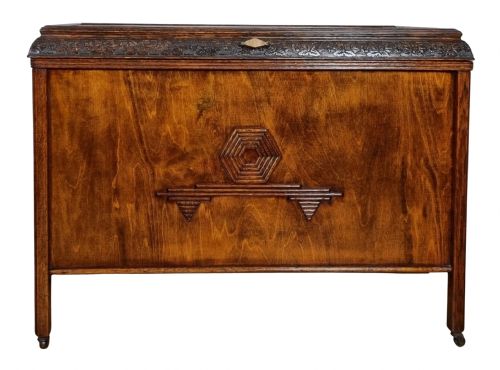 ART DECO WALNUT STORAGE CHEST C 1930 - ADDITIONAL PHOTO 5