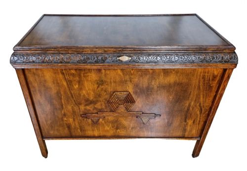 ART DECO WALNUT STORAGE CHEST C 1930 - ADDITIONAL PHOTO 6