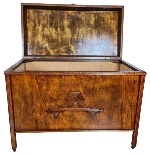 ART DECO WALNUT STORAGE CHEST C 1930 - ADDITIONAL PHOTO 7