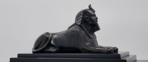 EGYPTIAN REVIVAL MANTEL CLOCK WITH BRONZE SPHINX 19TH CENTURY - ADDITIONAL PHOTO 6