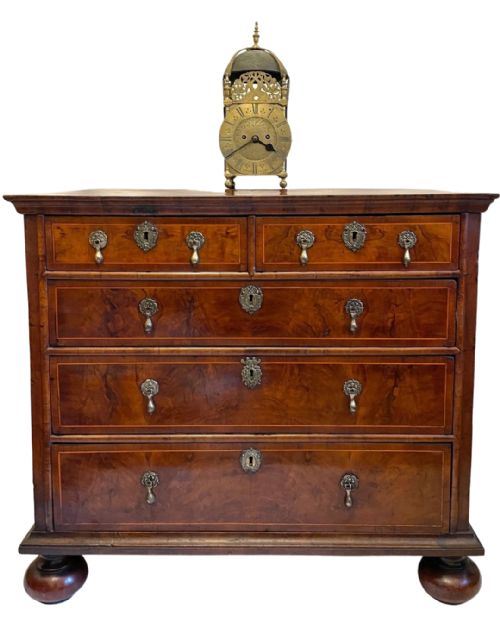 RARE 17TH CENTURY WILLIAM MARY WALNUT CHEST OF DRAWERS C1690 - ADDITIONAL PHOTO 4