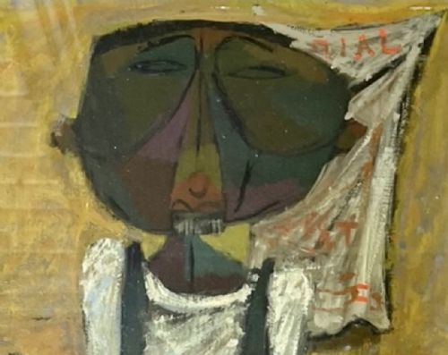 RICHARDS RUBIN 19271998 ABSTRACT OIL PAINTING ON BOARD 1950S - ADDITIONAL PHOTO 2