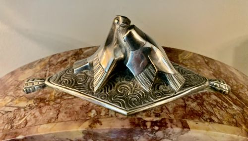 ART DECO MANTEL CLOCK SET WITH CUBIST CATS - ADDITIONAL PHOTO 5