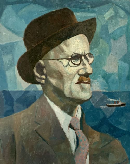 1950S SURREALIST OIL PAINTING OF JAMES JOYCE BY HORAS KENNEDY OBE - ADDITIONAL PHOTO 4