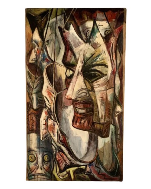 20TH CENTURY ART DECO ABSTRACT OIL PAINTING BY BURR SINGER C1930