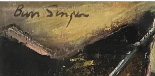 20TH CENTURY ART DECO ABSTRACT OIL PAINTING BY BURR SINGER C1930 - ADDITIONAL PHOTO 1