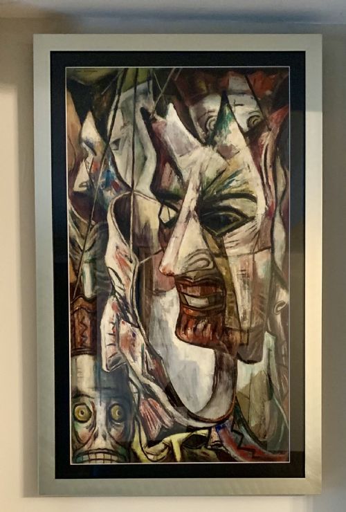 20TH CENTURY ART DECO ABSTRACT OIL PAINTING BY BURR SINGER C1930 - ADDITIONAL PHOTO 2
