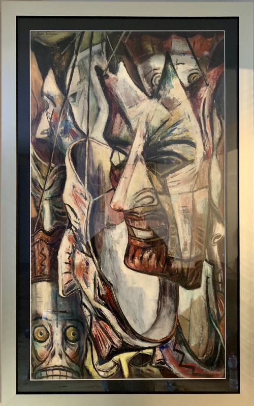 20TH CENTURY ART DECO ABSTRACT OIL PAINTING BY BURR SINGER C1930 - ADDITIONAL PHOTO 3