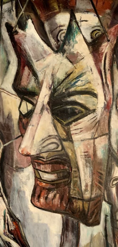 20TH CENTURY ART DECO ABSTRACT OIL PAINTING BY BURR SINGER C1930 - ADDITIONAL PHOTO 4
