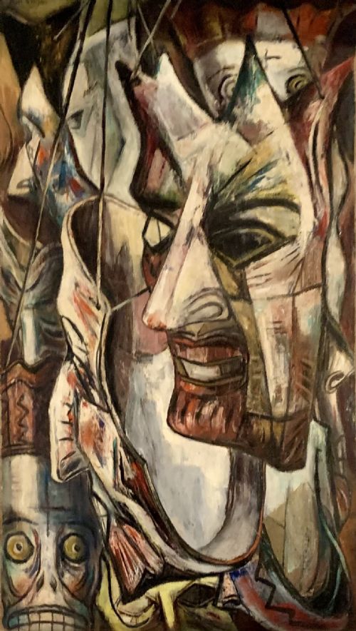 20TH CENTURY ART DECO ABSTRACT OIL PAINTING BY BURR SINGER C1930 - ADDITIONAL PHOTO 8