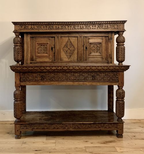 fig 1. Late Elizabethan Joined Oak Livery / Court Cupboard