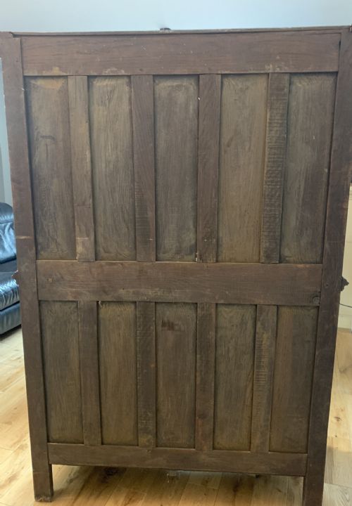 19TH CENTURY GOTHIC REVIVAL OAK ECCLESIASTICAL STYLE CUPBOARD - ADDITIONAL PHOTO 8
