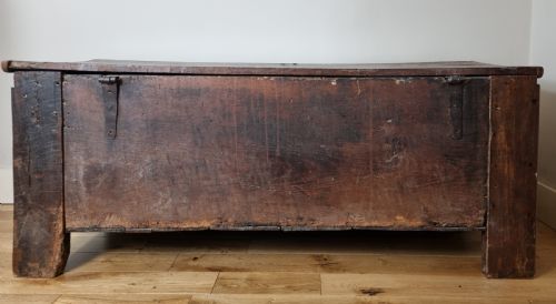 16TH CENTURY LATE MEDIEVAL OAK LINEN FOLD COFFER CIRCA 1500 - ADDITIONAL PHOTO 6