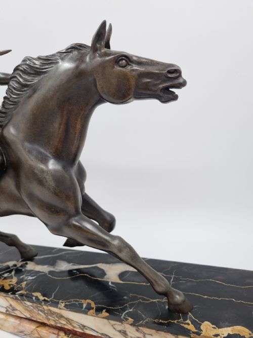 ART DECO SCULPTURE AMAZON ON A HORSE BY MELO - ADDITIONAL PHOTO 7