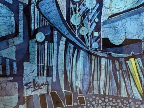 20TH CENTURY LARGE ABSTRACT BATIK PAINTING BY CHUAH SEOW KENG MALAYASIAN B 1945 - ADDITIONAL PHOTO 6