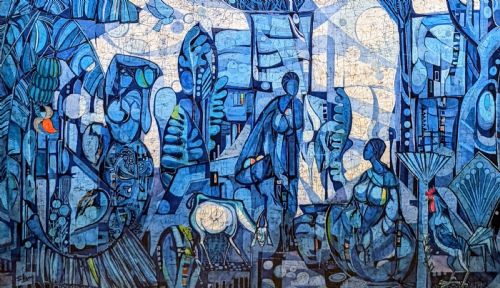 20TH CENTURY LARGE ABSTRACT BATIK PAINTING BY CHUAH SEOW KENG MALAYASIAN B 1945 - ADDITIONAL PHOTO 7