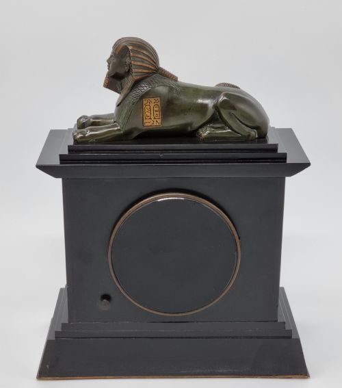 19TH CENTURY EGYPTIAN REVIVAL MANTEL CLOCK WITH BRONZE SPHINX - ADDITIONAL PHOTO 17