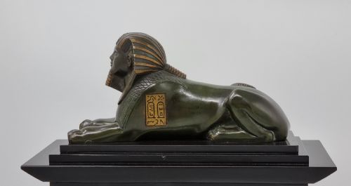 19TH CENTURY EGYPTIAN REVIVAL MANTEL CLOCK WITH BRONZE SPHINX - ADDITIONAL PHOTO 18