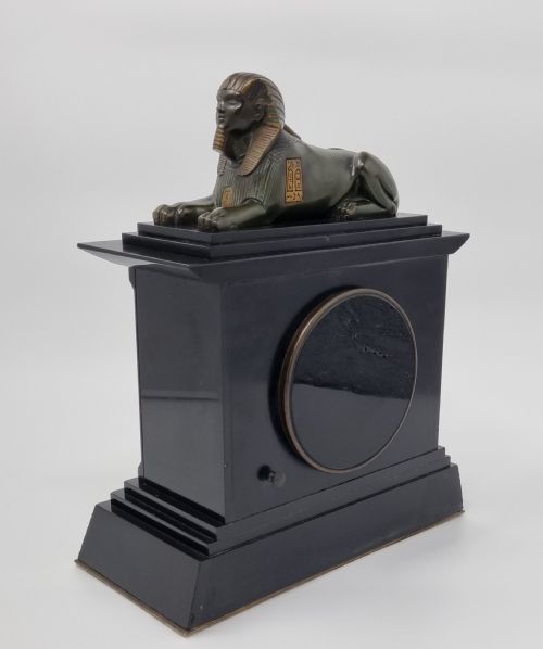 19TH CENTURY EGYPTIAN REVIVAL MANTEL CLOCK WITH BRONZE SPHINX - ADDITIONAL PHOTO 20