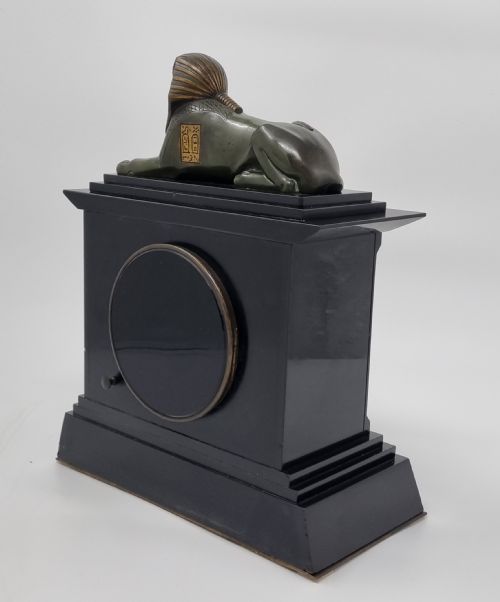 19TH CENTURY EGYPTIAN REVIVAL MANTEL CLOCK WITH BRONZE SPHINX - ADDITIONAL PHOTO 21