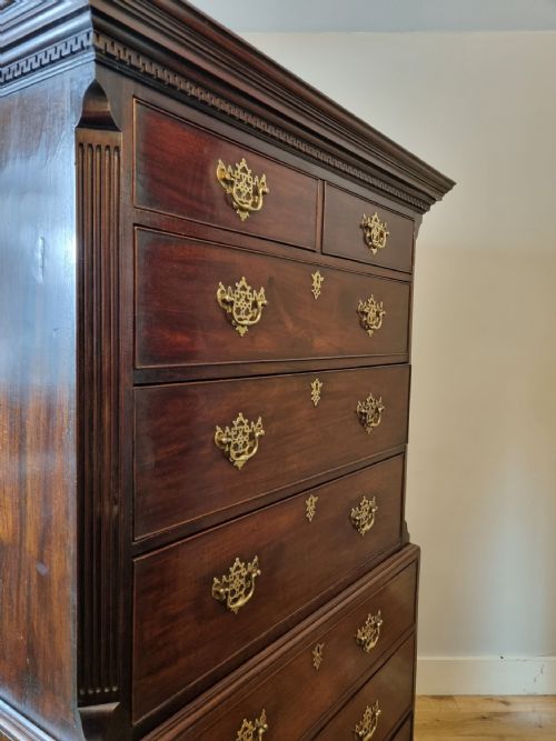 GEORGIAN MAHOGANY TALLBOY CHEST ON CHEST CIRCA 1760S - ADDITIONAL PHOTO 8