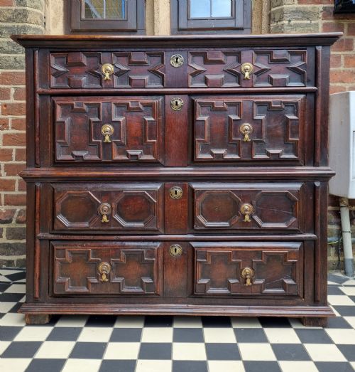 17TH CENTURY CHARLES II OAK CHEST OF DRAWERS C 1680 - ADDITIONAL PHOTO 6