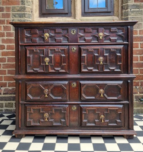 17TH CENTURY CHARLES II OAK CHEST OF DRAWERS C 1680 - ADDITIONAL PHOTO 8