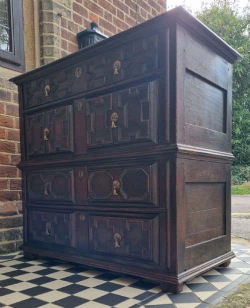 17TH CENTURY CHARLES II OAK CHEST OF DRAWERS C 1680 - ADDITIONAL PHOTO 10