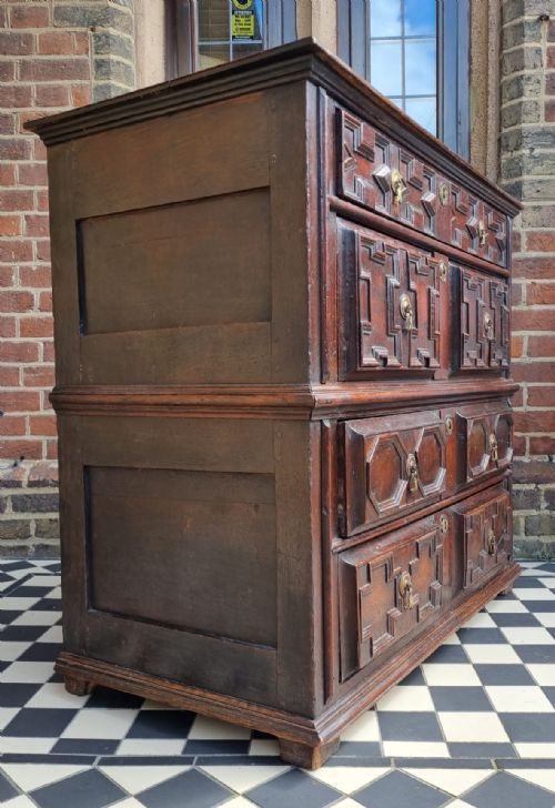 17TH CENTURY CHARLES II OAK CHEST OF DRAWERS C 1680 - ADDITIONAL PHOTO 12
