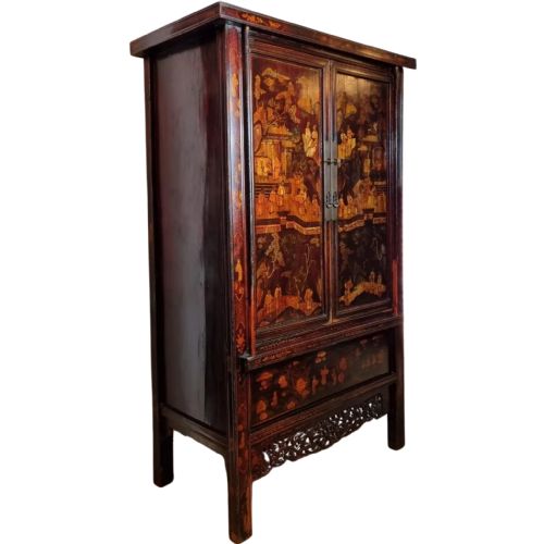 18TH CENTURY CHINESE LACQUERED CABINET QING DYNASTY - ADDITIONAL PHOTO 1