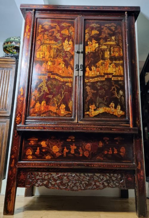 18TH CENTURY CHINESE LACQUERED CABINET QING DYNASTY - ADDITIONAL PHOTO 5