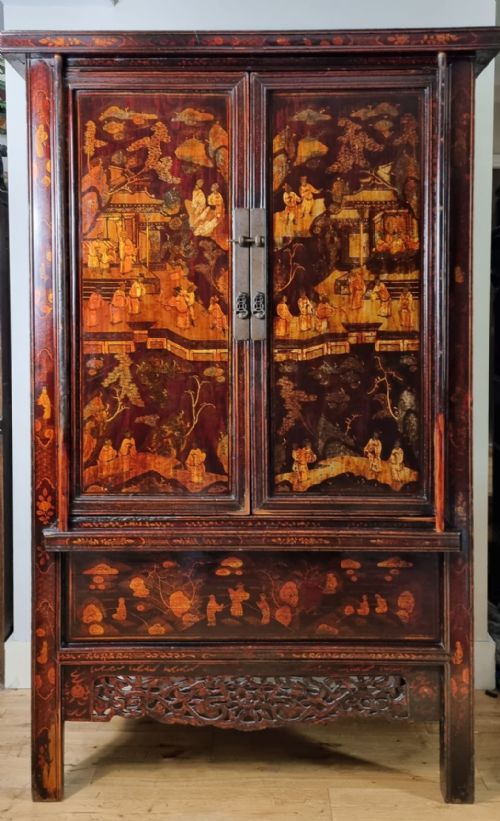 18TH CENTURY CHINESE LACQUERED CABINET QING DYNASTY - ADDITIONAL PHOTO 6