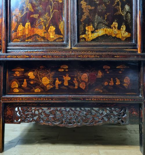 18TH CENTURY CHINESE LACQUERED CABINET QING DYNASTY - ADDITIONAL PHOTO 8