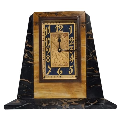 art deco clock of geometric design by ato leon hatot - CATEGORY: ANTIQUE CLOCKS - DATED 1920