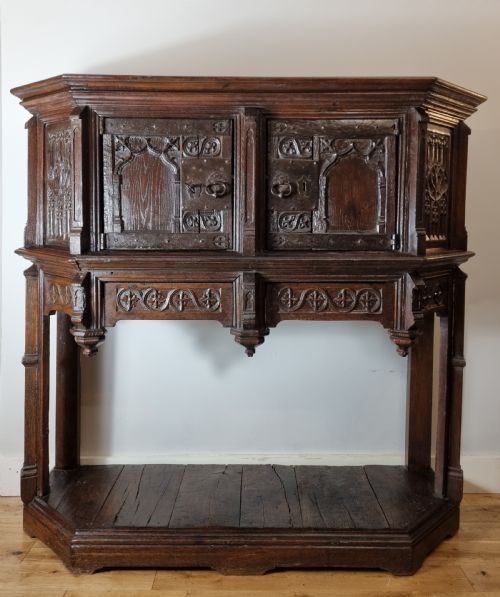 15TH CENTURY GOTHIC OAK CUPBOARD DRESSOIR FRENCH 1460 1500 - ADDITIONAL PHOTO 1
