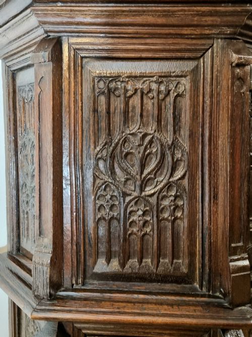 15TH CENTURY GOTHIC OAK CUPBOARD DRESSOIR FRENCH 1460 1500 - ADDITIONAL PHOTO 4