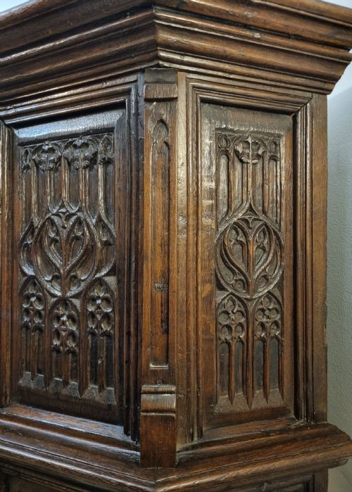 15TH CENTURY GOTHIC OAK CUPBOARD DRESSOIR FRENCH 1460 1500 - ADDITIONAL PHOTO 8